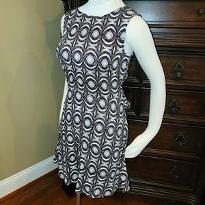 🫐 Y2K H&M Patterned Tie-Back Dress in White, Orange & Purple, Size US 8